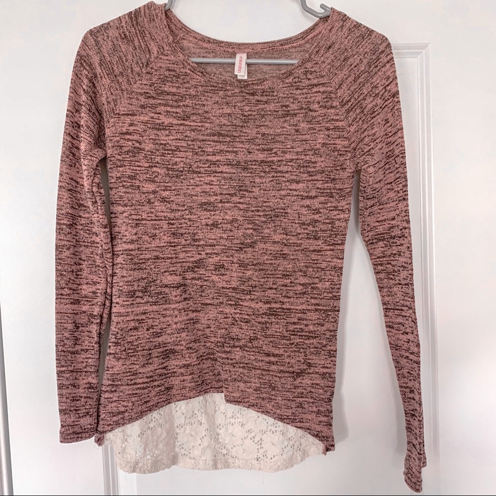 Xhilaration Pink and Black Striped Shirt